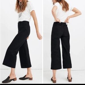 Madewell Emmett Wide Leg Crop Pants Canvas Black High Rise Americana Women's 27T
